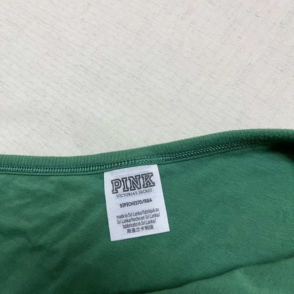 VS Pink S green one shoulder tank with shelf bra - Picture 5 of 12